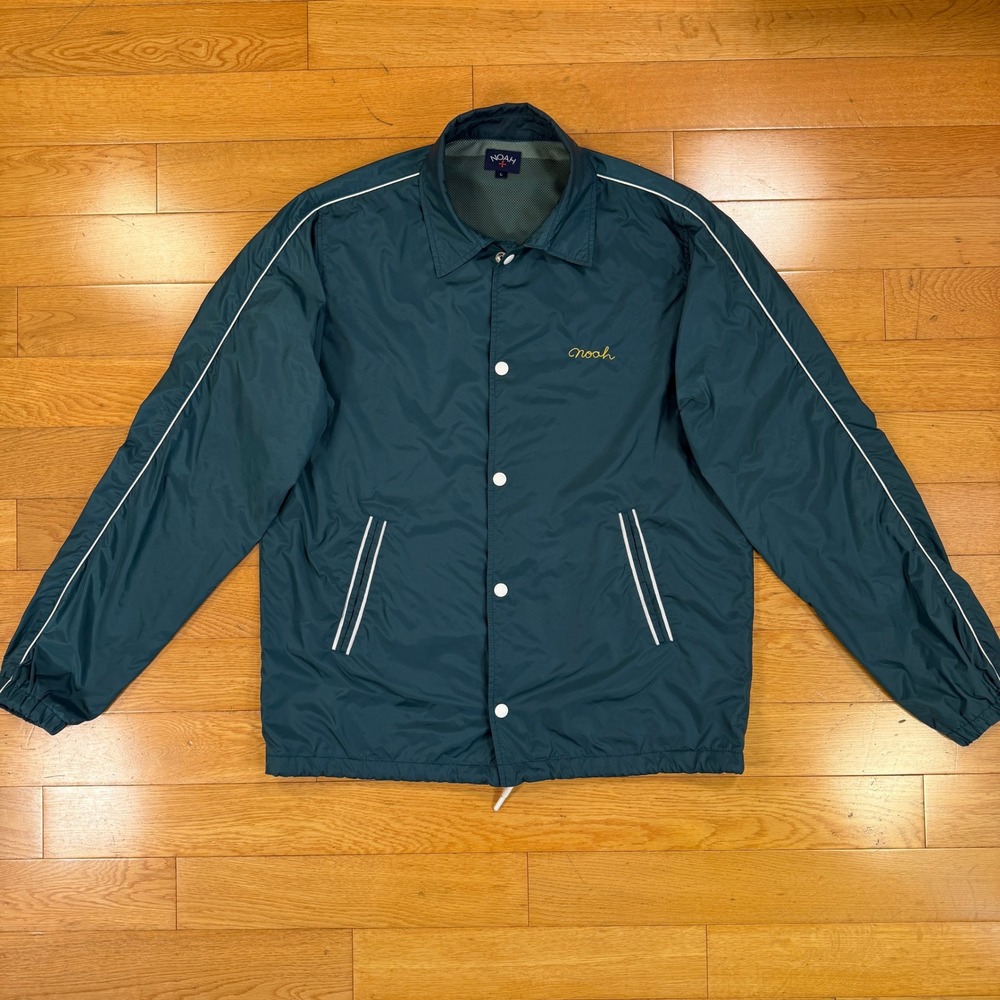 Noah‎ Mens Large Teal Blue Nylon Mesh Lined Coaches Jacket